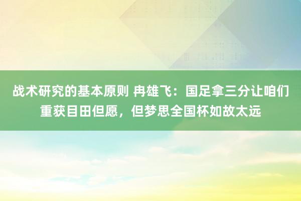 战术研究的基本原则 冉雄飞：国足拿三分让咱们重获目田但愿，但梦思全国杯如故太远