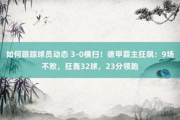 如何跟踪球员动态 3-0横扫！德甲霸主狂飙：9场不败，狂轰32球，23分领跑