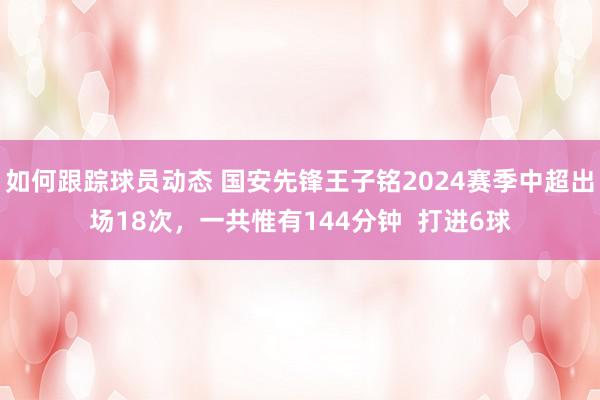 如何跟踪球员动态 国安先锋王子铭2024赛季中超出场18次，一共惟有144分钟  打进6球