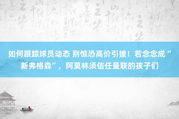 如何跟踪球员动态 别惊恐高价引援！若念念成“新弗格森”，阿莫林须信任曼联的孩子们