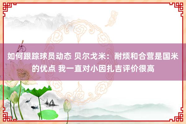 如何跟踪球员动态 贝尔戈米：耐烦和合营是国米的优点 我一直对小因扎吉评价很高