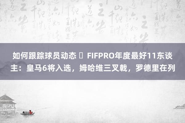 如何跟踪球员动态 ⭐FIFPRO年度最好11东谈主：皇马6将入选，姆哈维三叉戟，罗德里在列