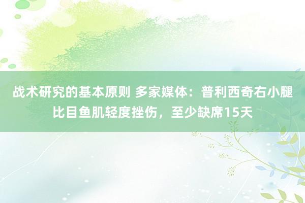 战术研究的基本原则 多家媒体：普利西奇右小腿比目鱼肌轻度挫伤，至少缺席15天