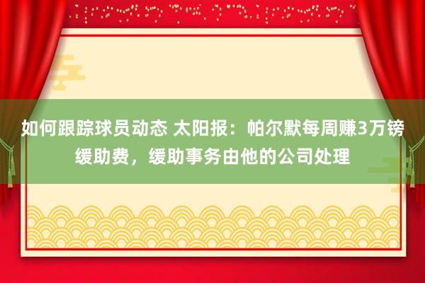 如何跟踪球员动态 太阳报：帕尔默每周赚3万镑缓助费，缓助事务由他的公司处理