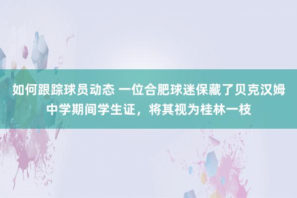 如何跟踪球员动态 一位合肥球迷保藏了贝克汉姆中学期间学生证，将其视为桂林一枝