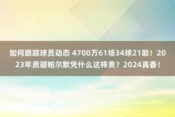 如何跟踪球员动态 4700万61场34球21助！2023年质疑帕尔默凭什么这样贵？2024真香！