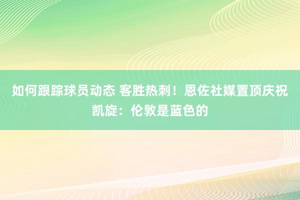 如何跟踪球员动态 客胜热刺！恩佐社媒置顶庆祝凯旋：伦敦是蓝色的