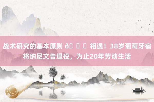 战术研究的基本原则 👋相遇！38岁葡萄牙宿将纳尼文告退役，为止20年劳动生活