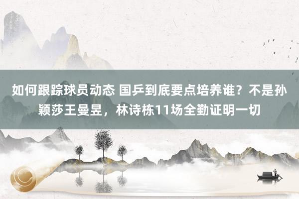 如何跟踪球员动态 国乒到底要点培养谁？不是孙颖莎王曼昱，林诗栋11场全勤证明一切